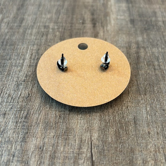 Homemade Earrings - 12mm diameter circle - post style - animal print - neon - Picture 3 of 3